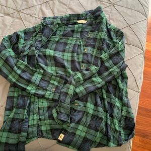 Hollister Green and Blue Plaid Shirt